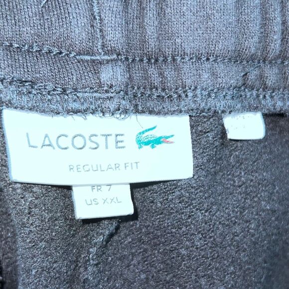 Lacoste Regular Fit Mens Black Fleece Drawstring  Shorts With Pockets Sz 7 XXL - Picture 5 of 7